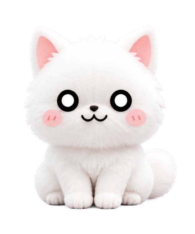 3D 立体风白色宠物猫