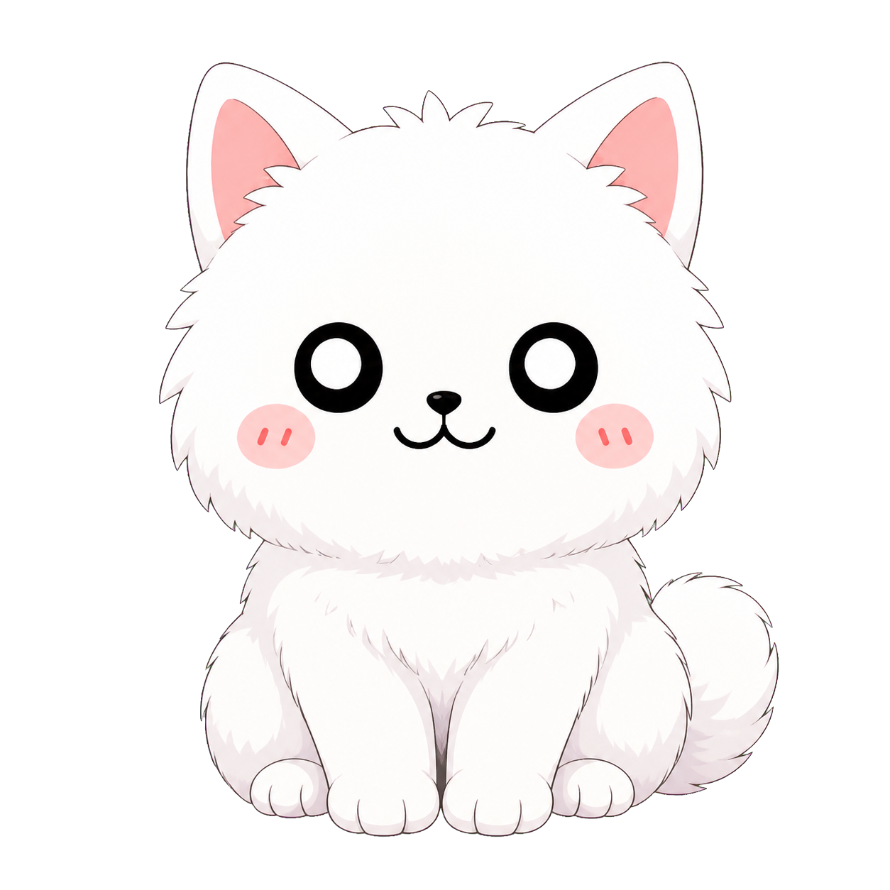 动漫风白色宠物猫